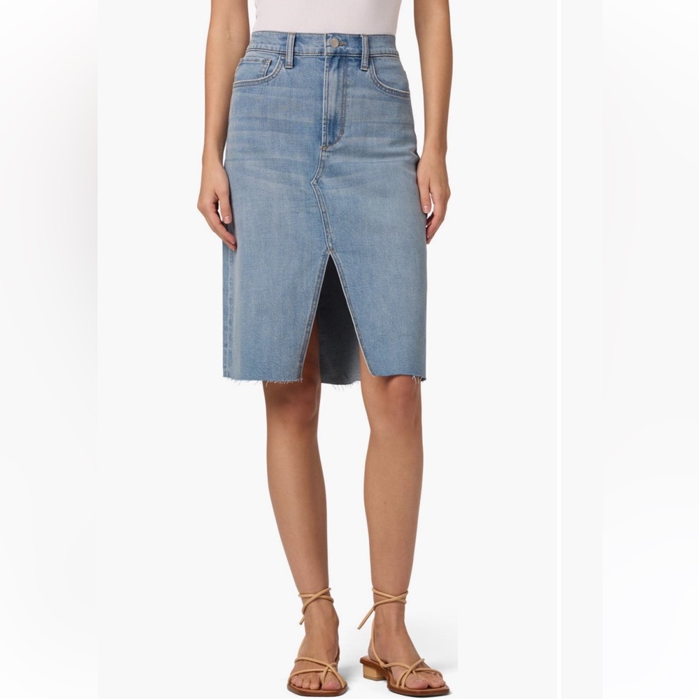 Joe's Jeans High-Rise Blue Denim Midi Skirt